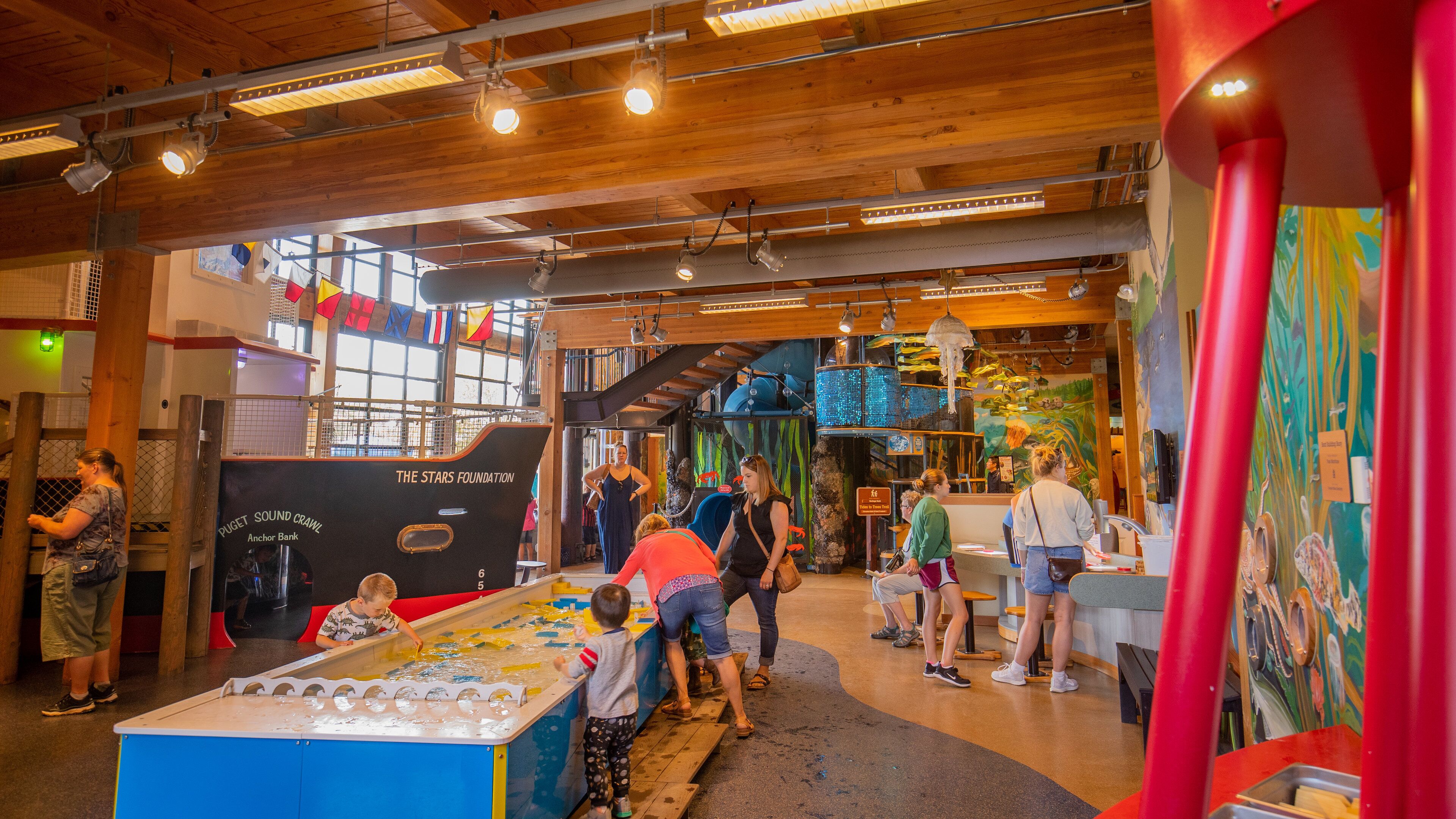 Hands On Children\'s Museum featuring interior views as well as a family