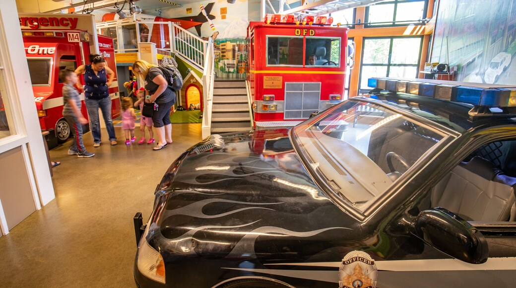 Hands On Children\'s Museum featuring interior views as well as a family
