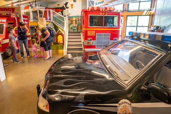 Hands On Children\'s Museum featuring interior views as well as a family