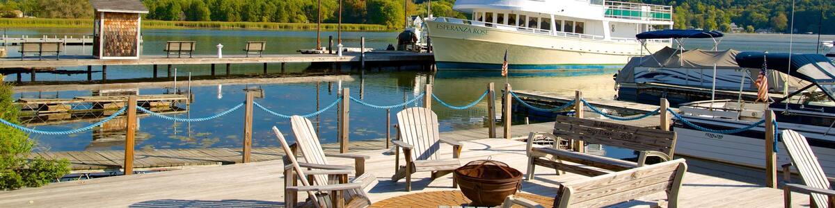 Keuka Lake State Park which includes a bay or harbor