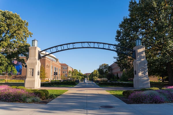 Arch entrance to the Purdue University in West Lafayette, Indiana