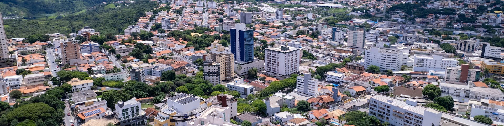 Aerial image of the city of Betim, Belo Horizonte, Brazil. Main square.