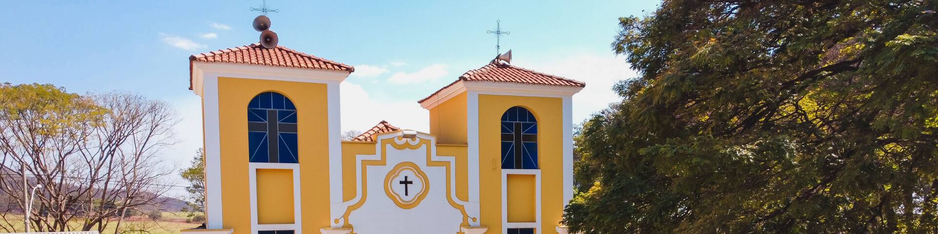 Luís Antonio São Paulo Brazil - August 09 2021: Parish Church of Santa Luzia in the city of Luís Antonio SP