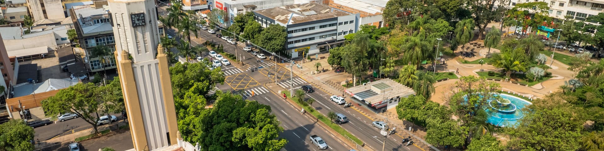 Presidente Prudente, São Paulo/Brazil - Around October 2022: São Sebastião Mother Church in Presidente Prudente, the city's central square.