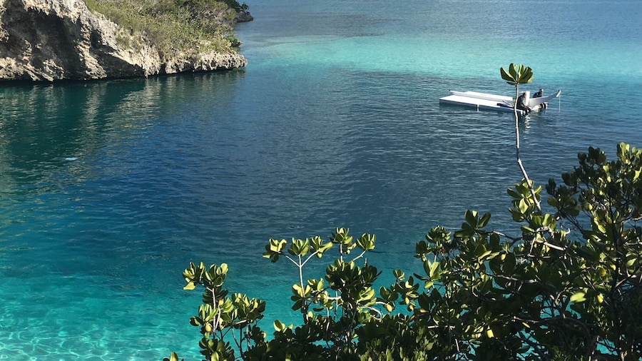 Deans blue hole. Once we got in the water and stood on the edge, my blood pressure rose. It's beautiful and very intimidating! #deadmanscay #bahamas
