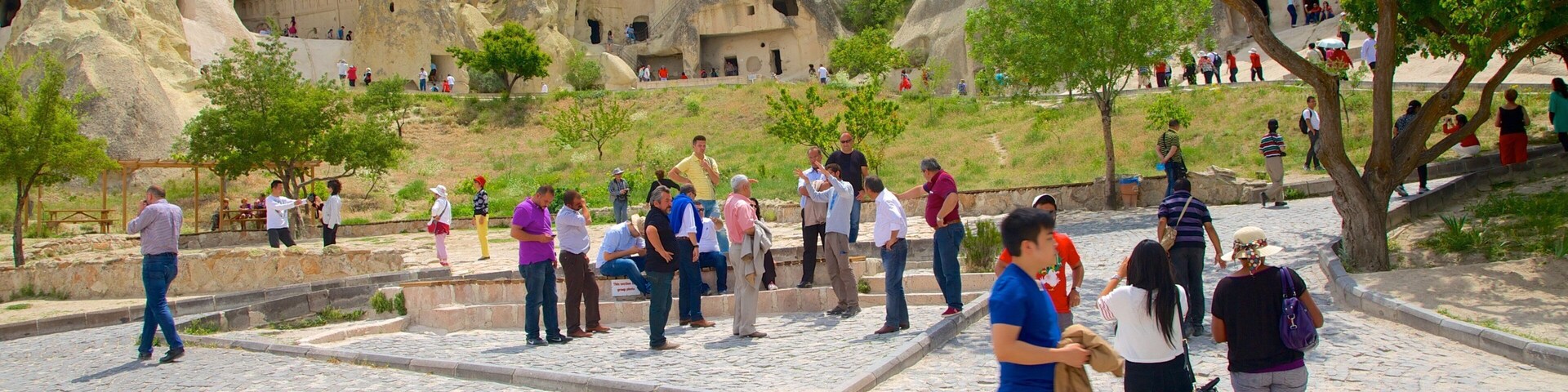Goreme Open Air Museum as well as a large group of people