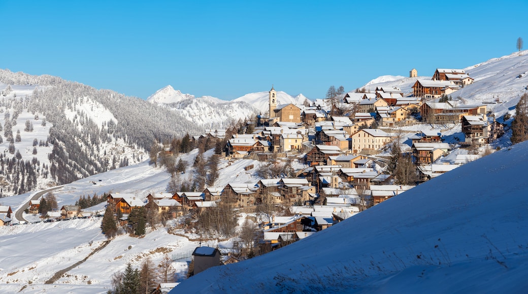 Saint-Veran, the third highest village in Europe in winter. Located in the Queyras Regional Natural Park, Hautes-Alpes, French Alps, France