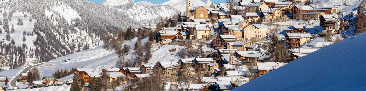 Saint-Veran, the third highest village in Europe in winter. Located in the Queyras Regional Natural Park, Hautes-Alpes, French Alps, France