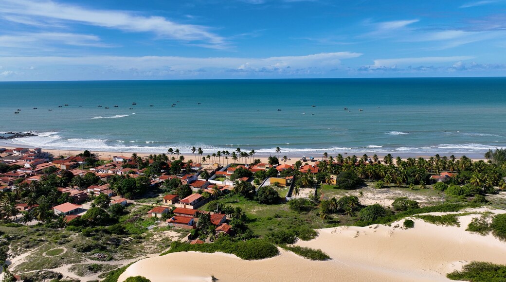 Calcanhar Lighthouse At Touros In Rio Grande Do Norte Brazil. Seascape Landscape. Coast Lighthouse. Nature Vegetation. Calcanhar Lighthouse At Touros In Rio Grande Do Norte Brazil.