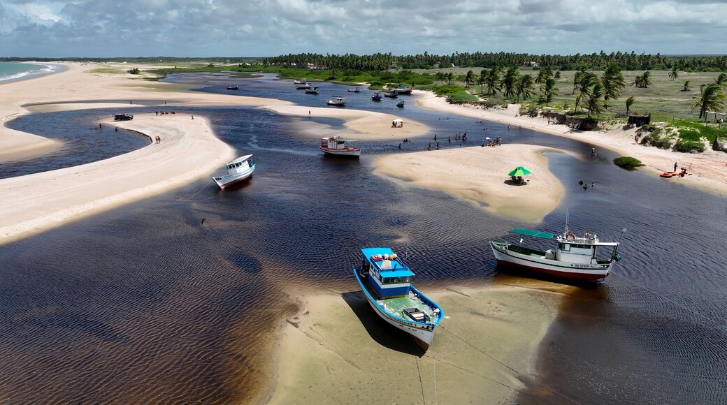 Sault Pond Beach In Touros Rio Grande Do Norte Brazil. Bird Eye View Of A Amazing Coastal Beach In The Summer Holiday. Deserted Landscape Peaceful Amazing. Peaceful. Touros Rio Grande do Norte.