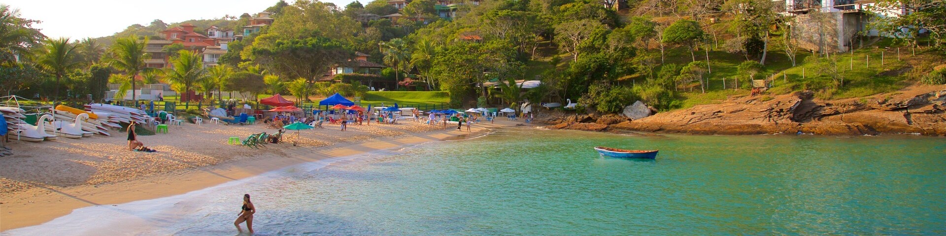 Ferradurinha Beach featuring a coastal town, general coastal views and a beach