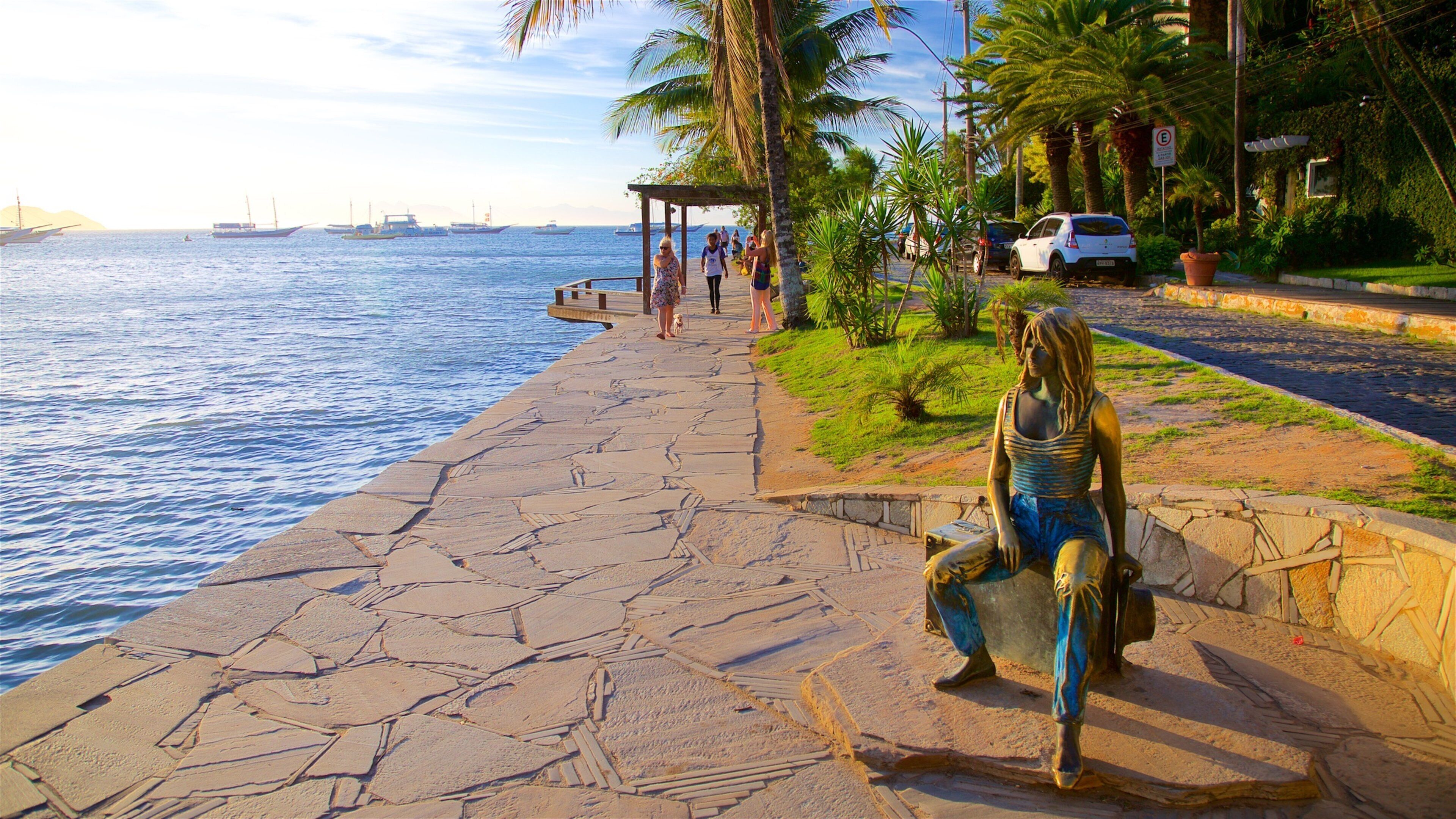 Brigitte Bardot Statue featuring outdoor art, a statue or sculpture and general coastal views