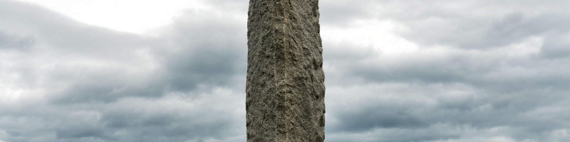 vertical view of the Pointe du Hoc Memorial in Normandy