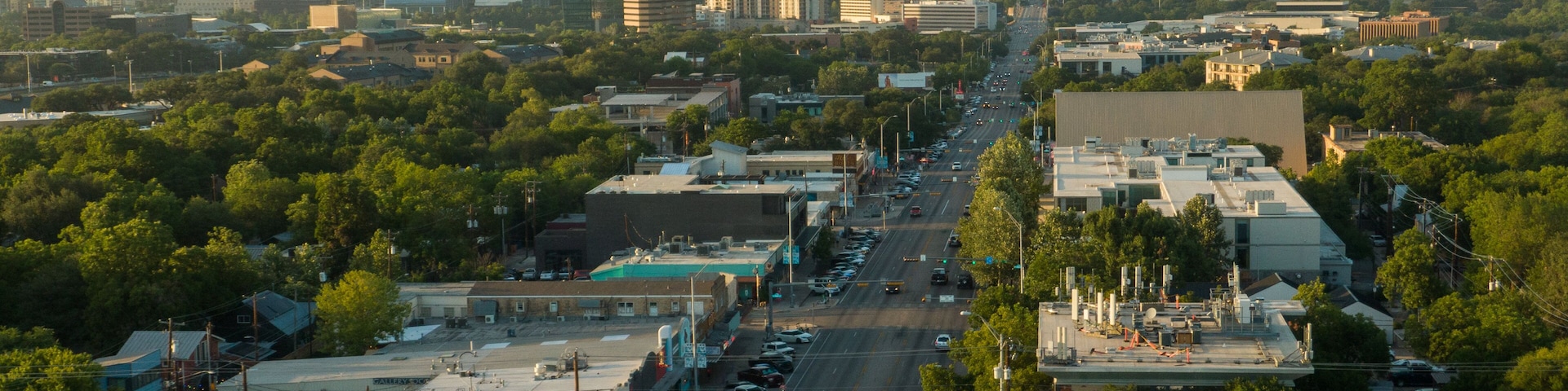 South Congress Avenue featuring a city, a sunset and landscape views