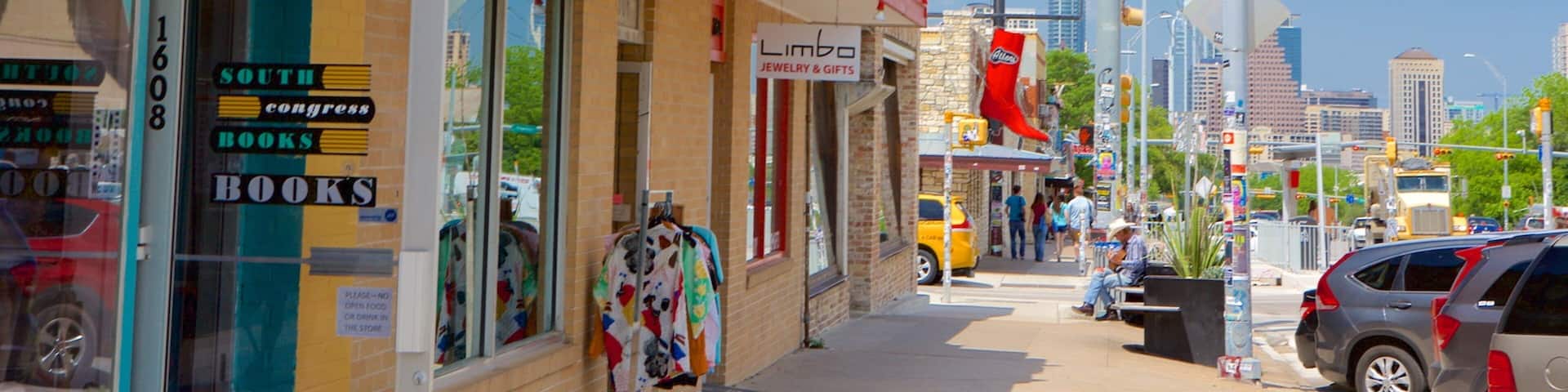 South Congress showing signage and shopping