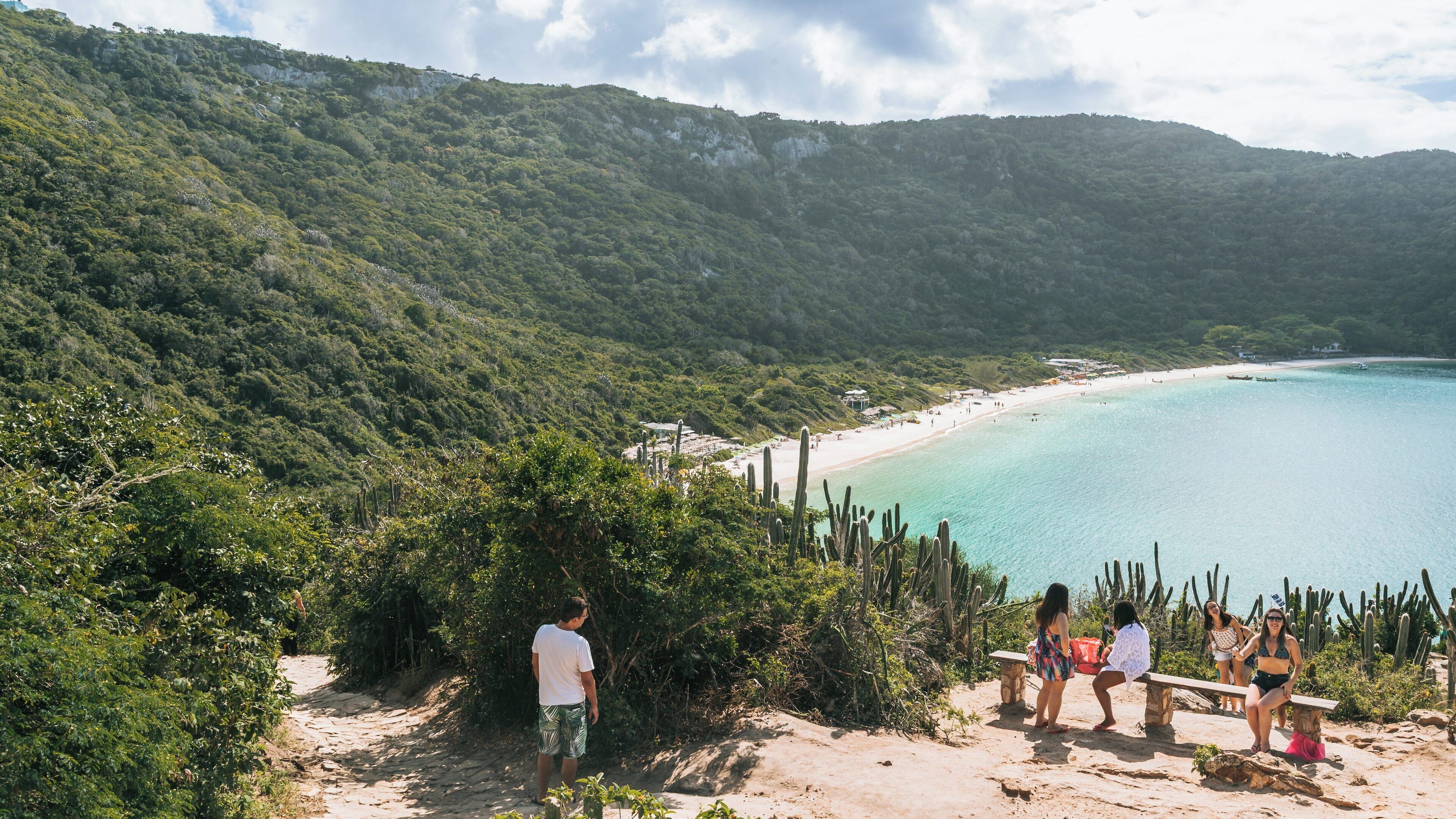 Breathtaking view of Forno Beach in Arraial do Cabo, Rio de Janeiro, where nature meets relaxation on a sunny day