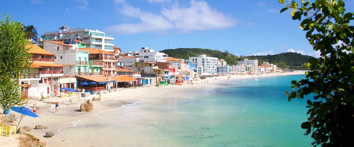 Prainha Beach which includes a beach, general coastal views and a coastal town