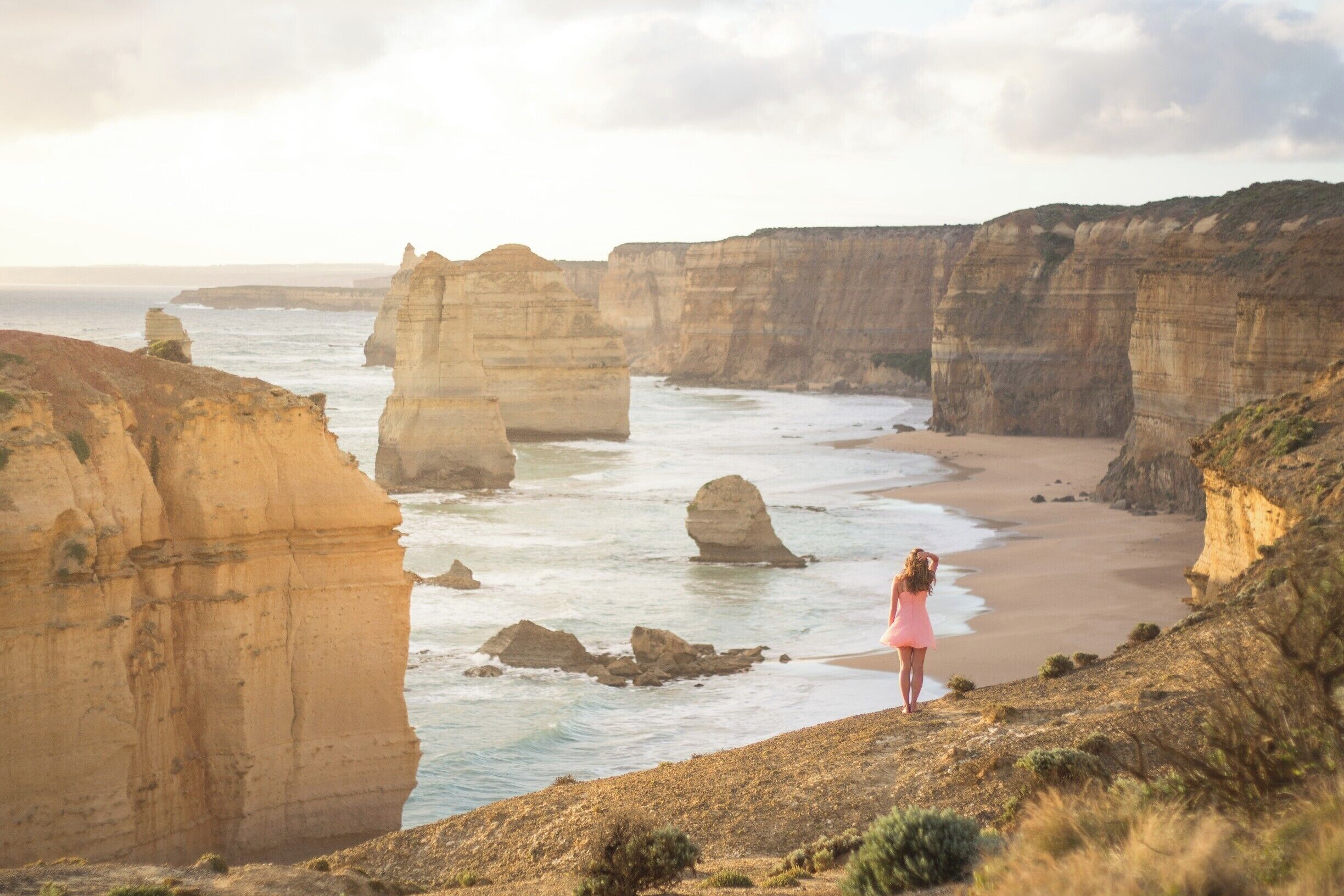 The 12 apostles in Australia. There are only 9 left but they are still called the 12 apostles. If you want a nice picture of the apostles, go when the sun is setting.  And while you are there, go and look for koalas, they are everywhere.

 #BvSApplication