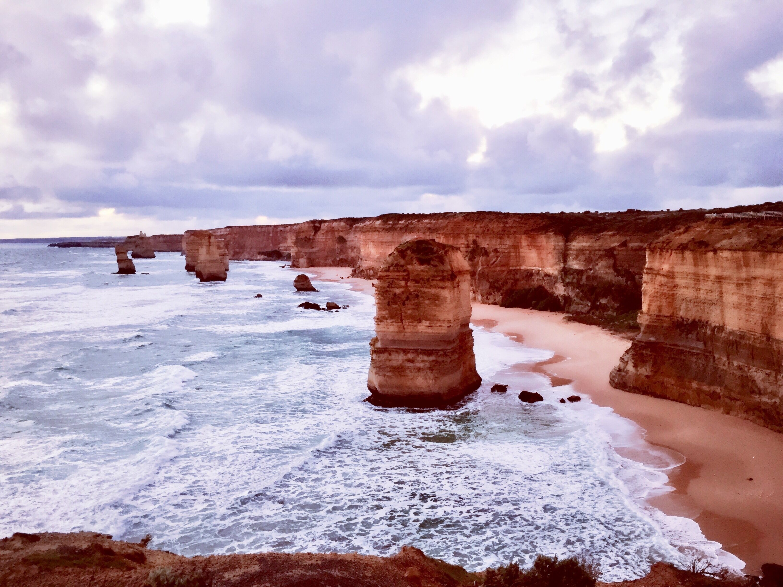 Arrived around sunset and saw the beautiful changing colors at the rocks.