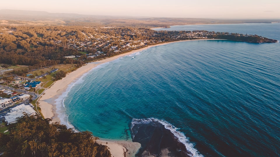 Aerial view of Mollymook Beach, Shoalhaven, NSW, Australia