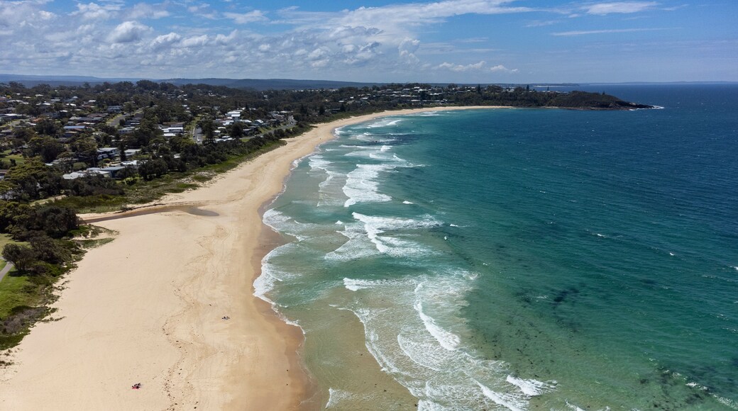 Aerial view of Mollymook beach in NSW, Australia