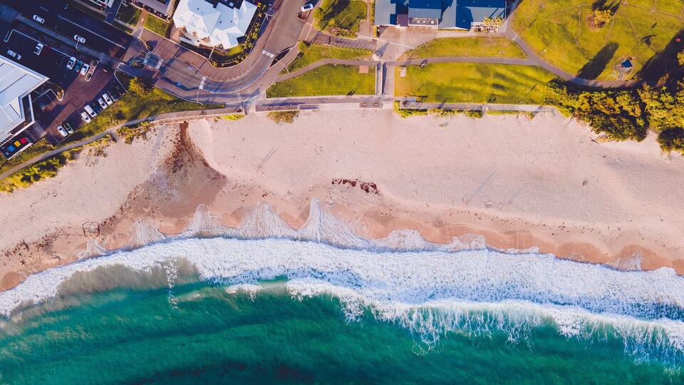 Aerial view of Mollymook Beach, Shoalhaven, NSW, Australia