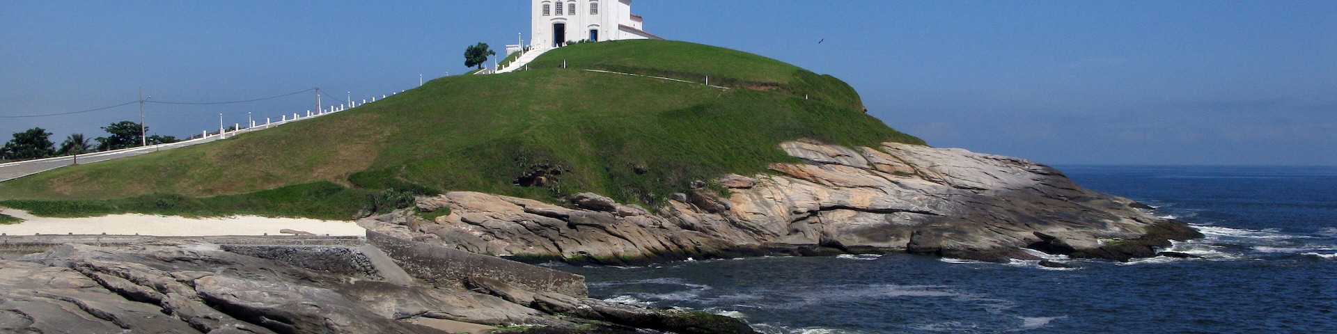 Church on the top of the hill in Saquarema Beach, Brazil; Shutterstock ID 155983847