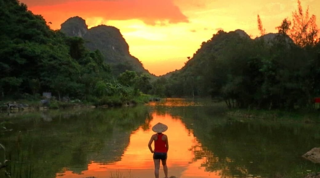 1.5hrs south of Hanoi is the beautiful Tam Coc, Ninh Binh.
It is beautiful, peaceful and serene with loads of Mountains, Boat trips and Temples. If you are planning a trip to Vietnam spend more days here instead of crazy Hanoi