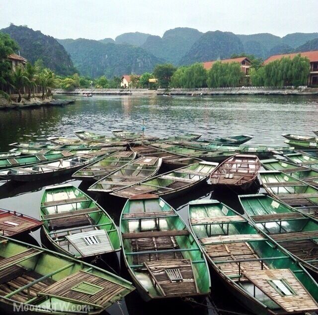 All the rowing boats after our hour and half tour of Tam Coc. What an adventure up/down the river. Put it on your list to do as a day trip. 
