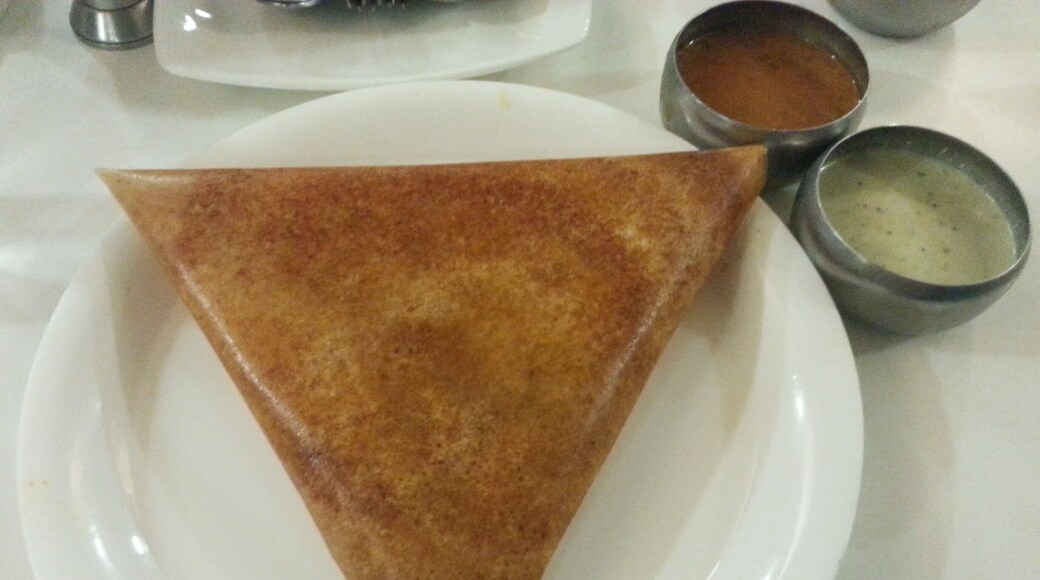 Delicious and filling "masala dosa" dish traditionally found in South India. Damn I really wanna eat some now!