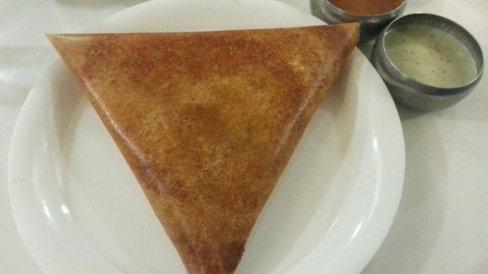Delicious and filling "masala dosa" dish traditionally found in South India. Damn I really wanna eat some now!