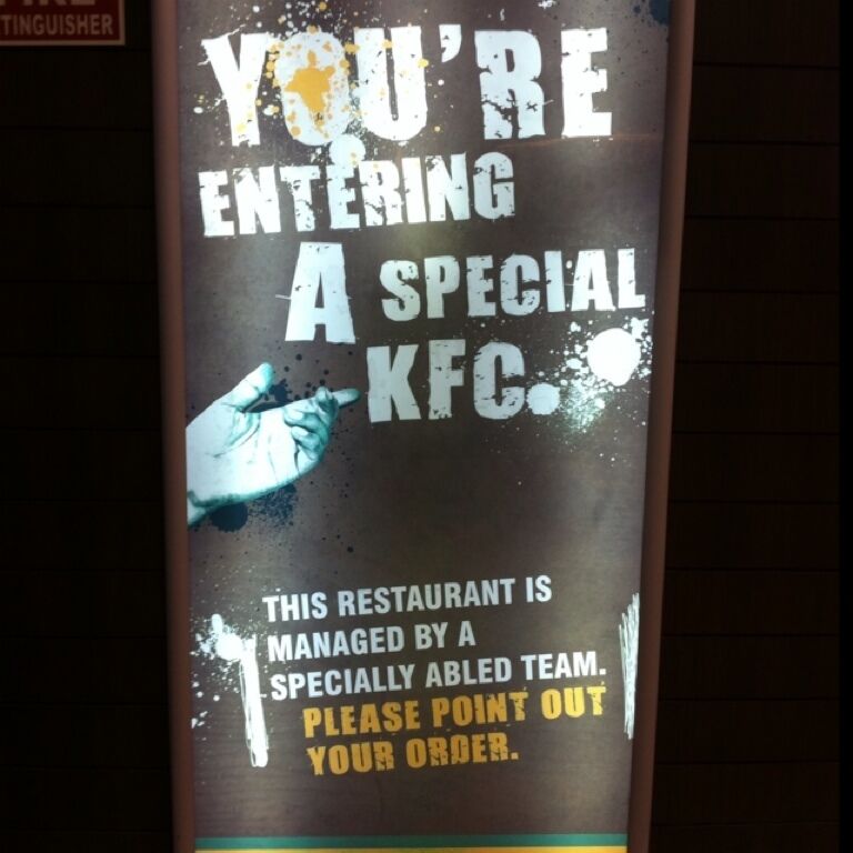 A special KFC managed by differently abled people at Total mall in old airport road.