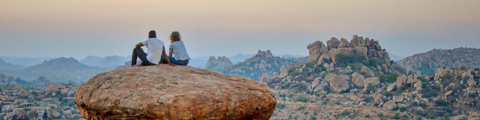 Together, let us watch the sun dip and rise back, together, forever. #india #hampi #sunset #evening #bruisedpassports