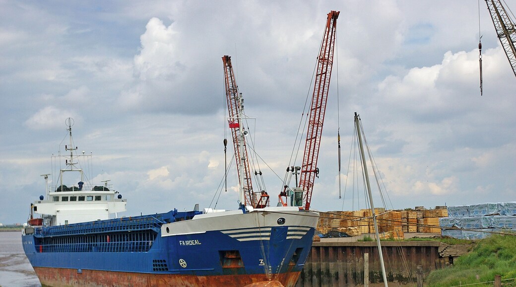 Barrow Haven Timber Wharf The wharf deals mainly with timber imported from the Baltic.