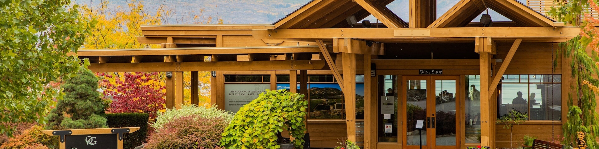 Quails\' Gate Estate Winery which includes signage and a park