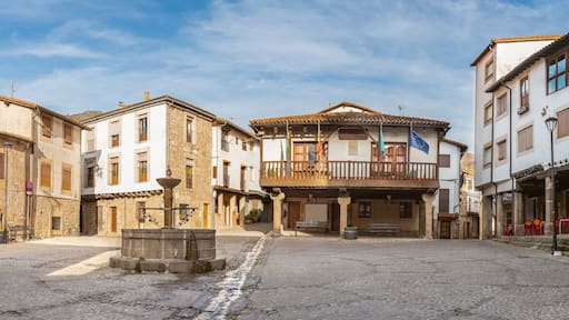 Panoramic Plaza Mayor in San Martin de Trevejo