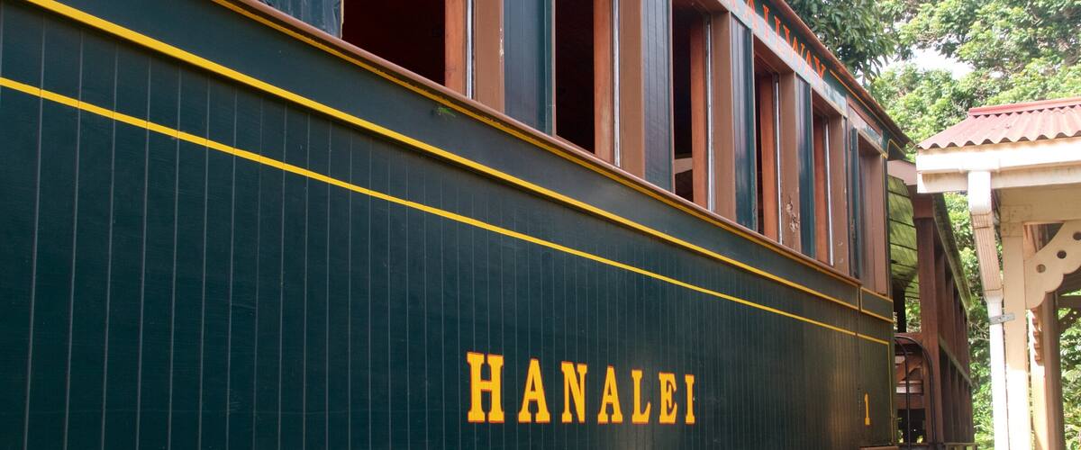 Kilohana Plantation showing heritage elements and railway items