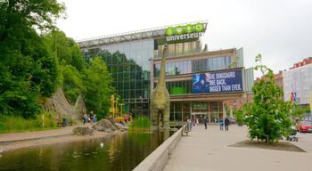 Johanneberg showing outdoor art and a pond