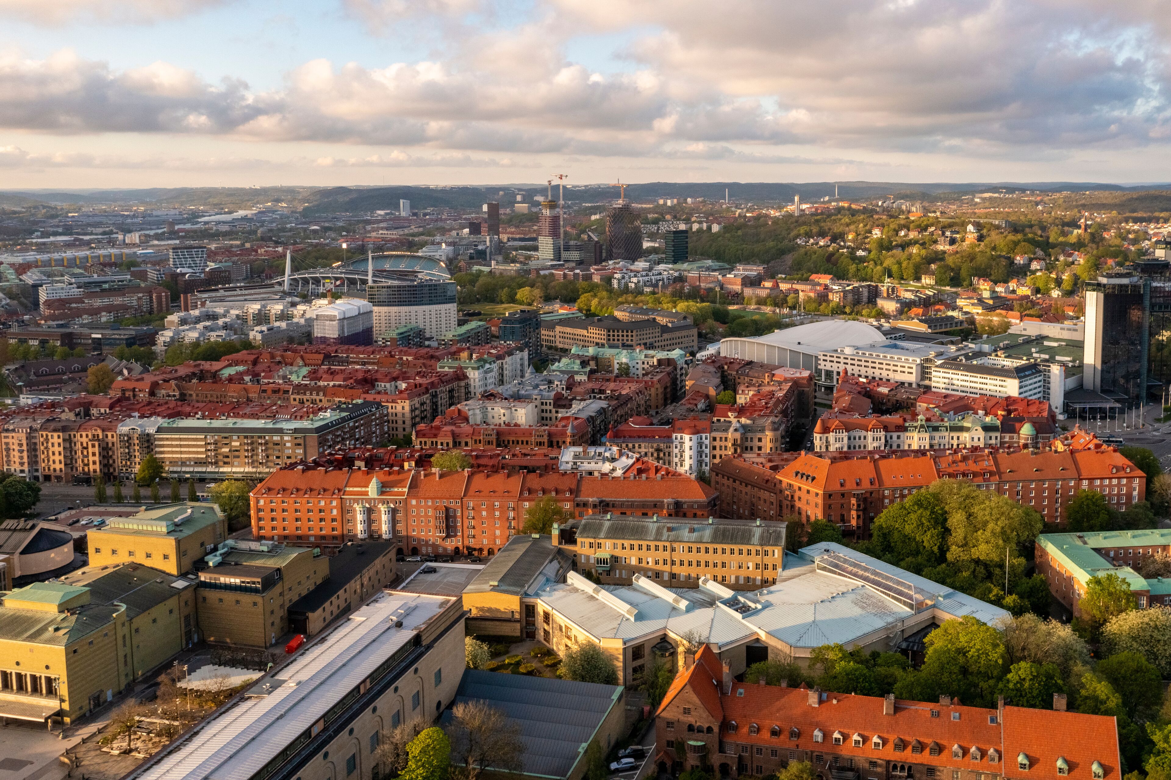 Sweden, Vastra Gotaland County, Gothenburg, Aerial view of Heden and Johanneberg districts