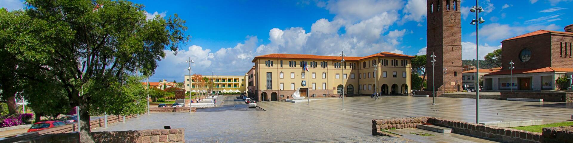 Town square, Carbonia, South Sardinia, Sardinia, Italy