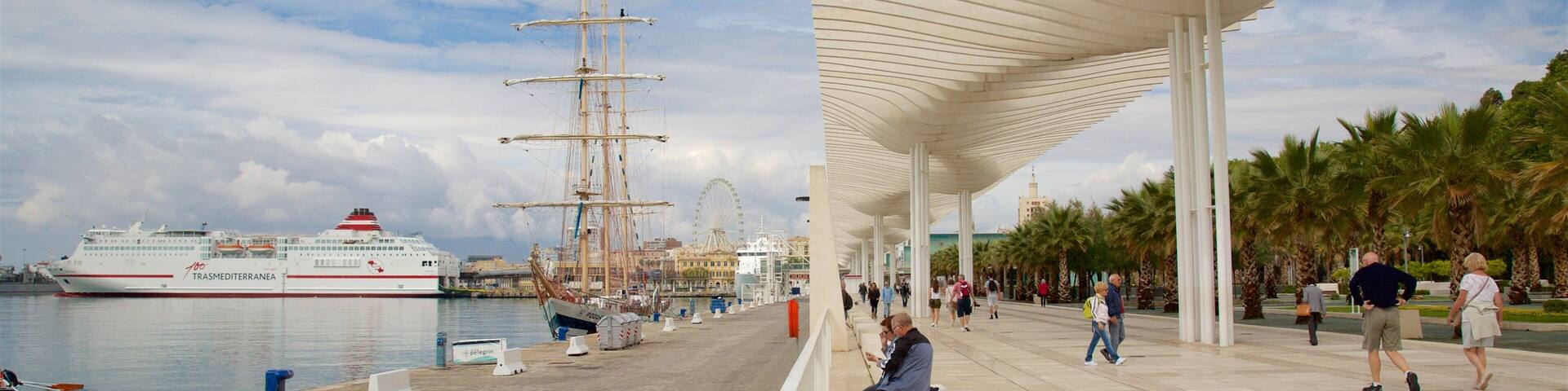 Port of Malaga which includes general coastal views and a marina