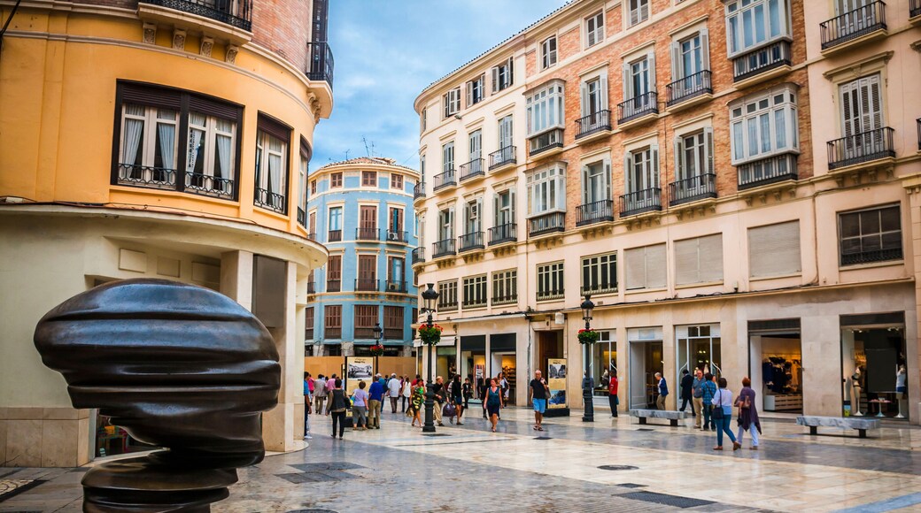 Malaga city in rain, Spain