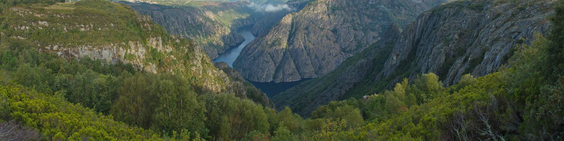View of Canyon del Sil from Miradoiro de Cabezoas near Parada de Sil in Galicia,Spain,Europe