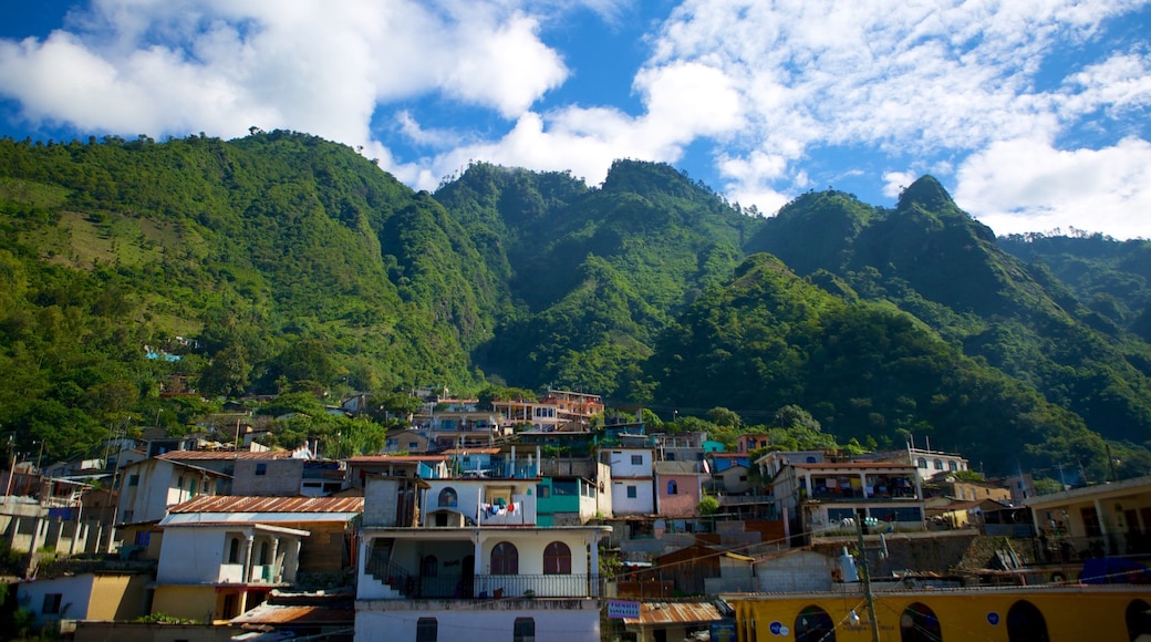 Santa Cruz La Laguna showing mountains and a small town or village