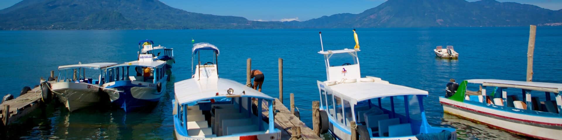 Panajachel showing a bay or harbor, a lake or waterhole and boating