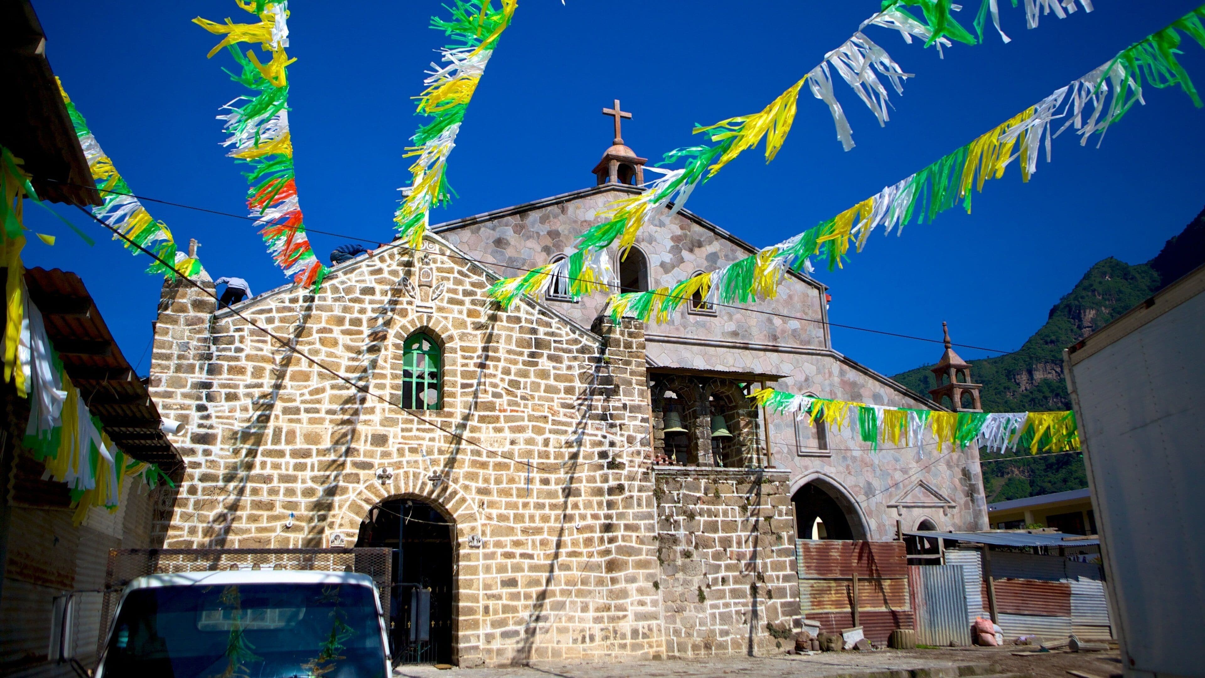 San Juan La Laguna which includes a church or cathedral and religious aspects