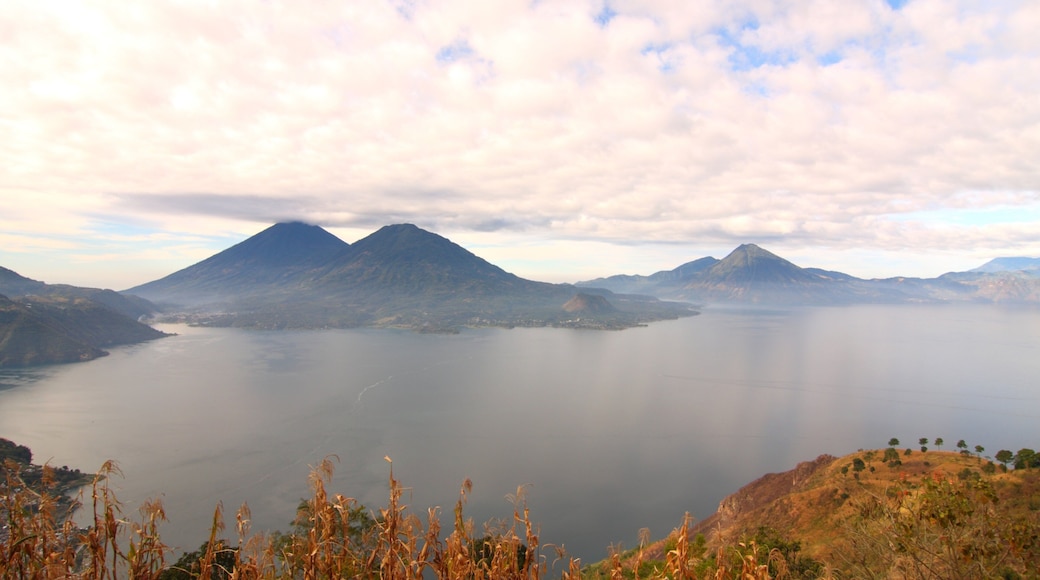 Lake Atitlan featuring landscape views, a lake or waterhole and mountains