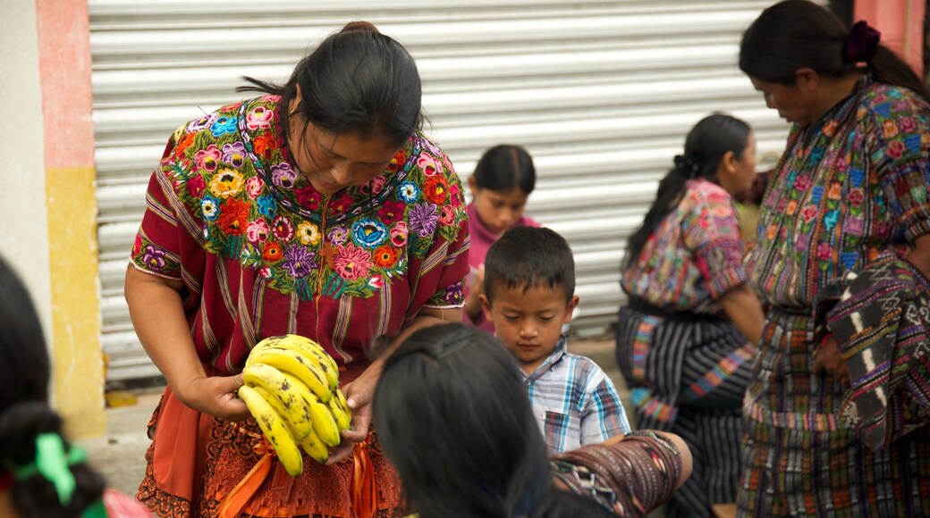 Panajachel Municipal Market as well as a small group of people