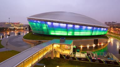 SSE Hydro som viser nattbilder og tåke