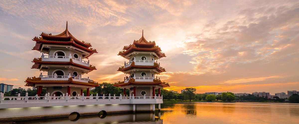 Twin Pagoda of Chinese Garden
